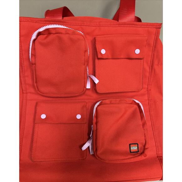 LEGO Collection x Target Weekender Tote Utility Pocket Bag Red With Zipper - Picture 5 of 10